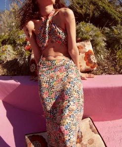 Ready-to-Wear Deidre Halter Scarf Top Tops