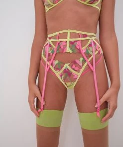 Victorias Secret New Petunia Embroidery Garter