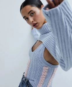 Knitz Paige Layered Turtleneck Sweater