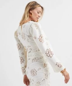 Ready-to-Wear Renee Bell Sleeve Mini Dress Little White Dresses