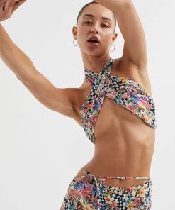 Ready-to-Wear Deidre Halter Scarf Top Tops