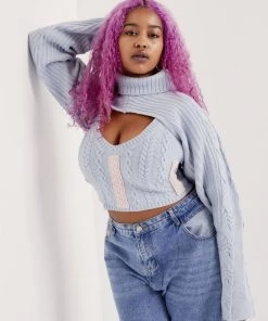 Knitz Paige Layered Turtleneck Sweater