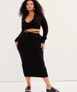 Knitz Tops Mona Cropped Polo Sweater