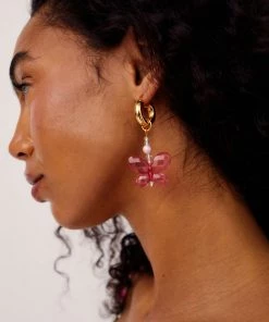 Tootsie™ Jewelry Butterfly Hoop Earrings