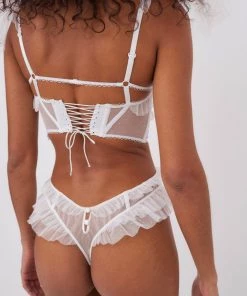 Victorias Secret Lace Heart Embroidery Teddy Lingerie