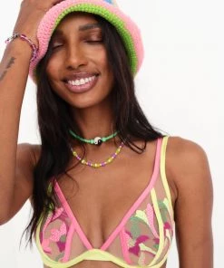 Victorias Secret Petunia Embroidery Underwire Bra New