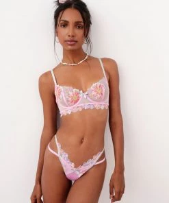 Victorias Secret New Aster Embroidery Thong Panty