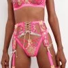 Victorias Secret Electric Fields Embroidery Garter New