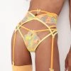 Victorias Secret Waterlily Embroidery Garter Belt New
