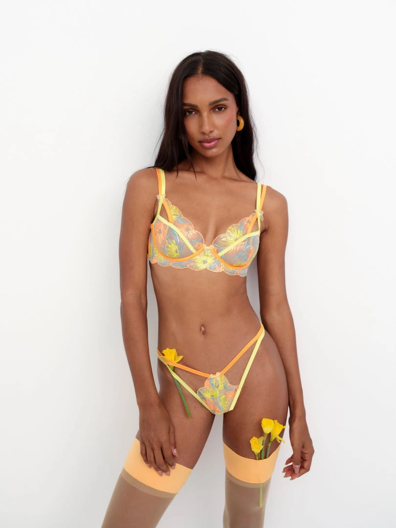 Victorias Secret Waterlily Embroidery Thong Panty New 4 Victorias Secret Waterlily Embroidery Thong Panty New