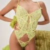 Victorias Secret Creamsicle Lace Bodysuit New
