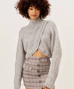 Knitz Sale Amelia Cross Front Turtleneck