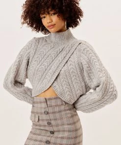 Knitz Sale Amelia Cross Front Turtleneck