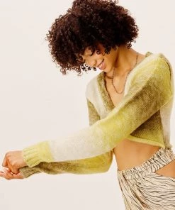 Knitz Celeste Twist Front Crop Sweater Sale