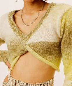 Knitz Celeste Twist Front Crop Sweater Sale