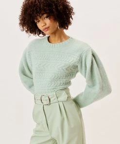 Knitz Dominique Shoulder Pad Sweater Sale