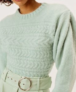 Knitz Dominique Shoulder Pad Sweater Sale