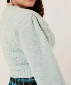 Knitz Dominique Shoulder Pad Sweater Sale