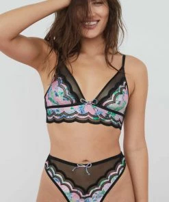 Victorias Secret Lingerie Odette Floral High-waist Thong Panty