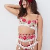 Victorias Secret Lingerie V-Day Floral Embroidery Garter Belt 1 Victorias Secret Lingerie V-Day Floral Embroidery Garter Belt