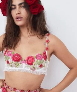 Victorias Secret V-Day Floral Embroidery Bra Lingerie