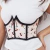 Victorias Secret Cherry Embroidery Corset Lingerie