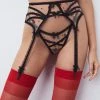 Victorias Secret Cherry Embroidery Garter Belt Lingerie