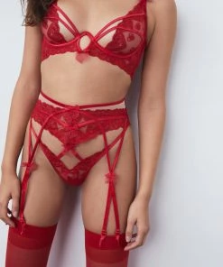 Victorias Secret Lace Heart Embroidery Thong Panty Lingerie