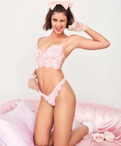 Victorias Secret Faye Lace Thong Panty