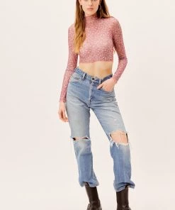 Ready-to-Wear Nadia Sheer Turtleneck Crop Top Tops