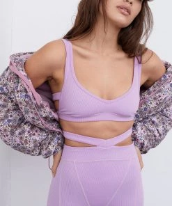 For Love & Leisure Ribbed Scoop Neck Bra