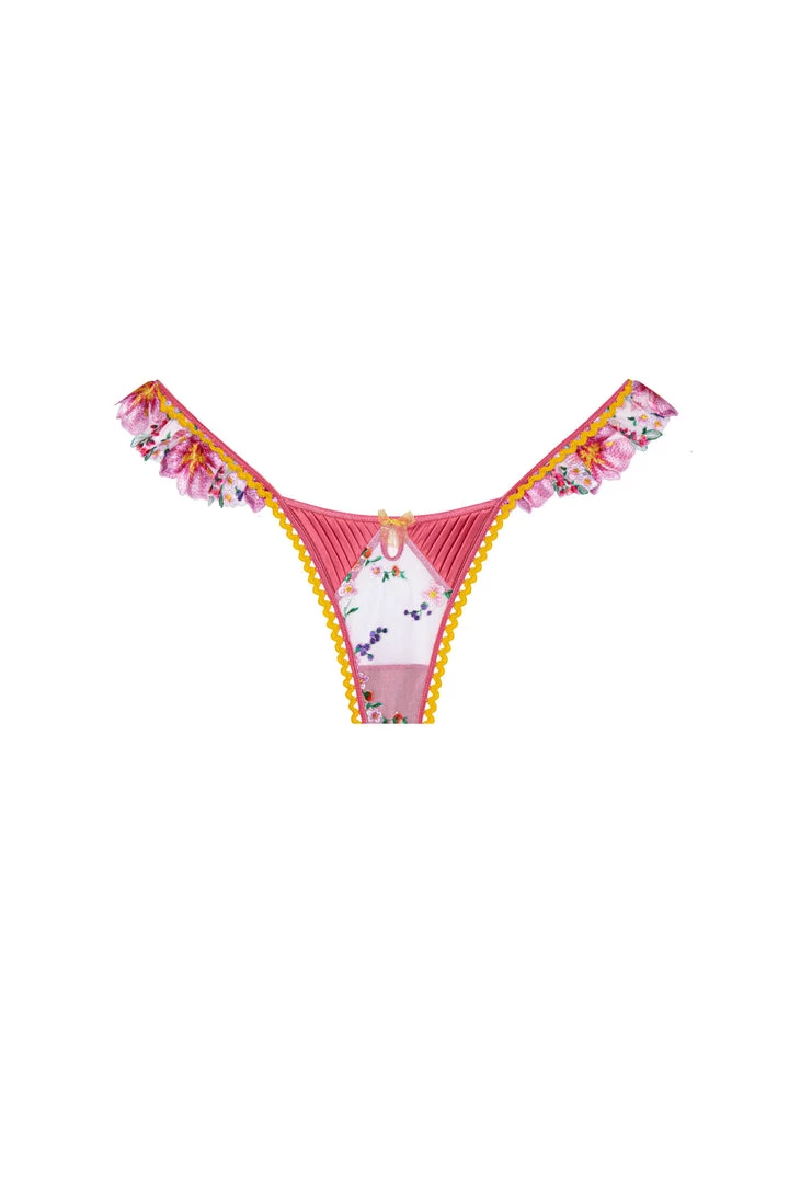 Victorias Secret Plumeria Bouquet Ruffle Thong Panty 6 Victorias Secret Plumeria Bouquet Ruffle Thong Panty